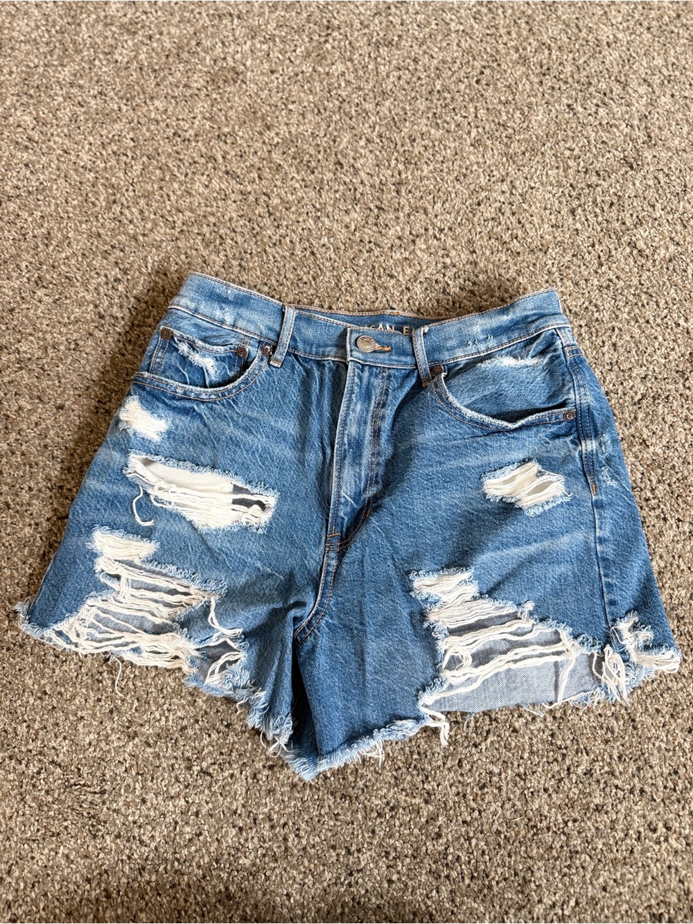 Women's Distressed Denim Shorts - Blue
